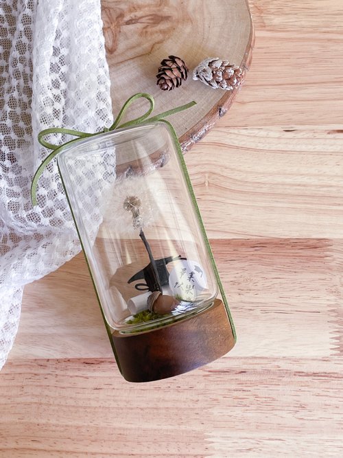 卒業祝福フラワーギフト～たんぽぽの種×常設タンポポガラス瓶