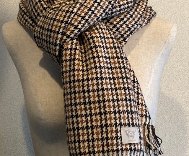 手織り カシミヤ千鳥格子チェック NIMNIMDUAI | マフラー・ストール