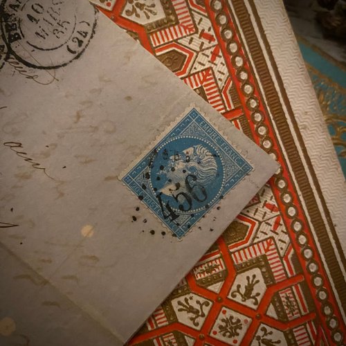 台湾 19 世紀のフランスの手書きのアンティーク手紙（郵便料金付き