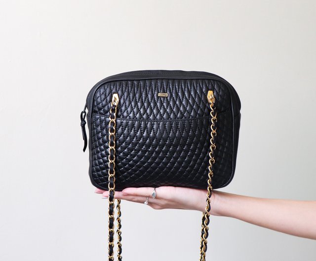 送料無料】台湾 ヴィンテージ Bally ブラック ラムスキン ゴールド