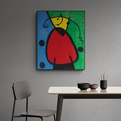 台湾 【壁掛け絵画】ジョアン・ミロ ミロ―夜の女と鳥 LIGHTO - Pinkoi