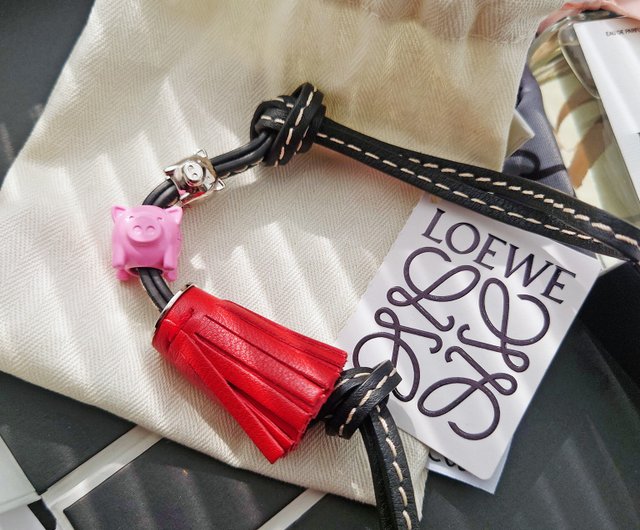 香港 未使用品 ラベル・箱付 ロエベ ピギー タッセル バッグ チャーム