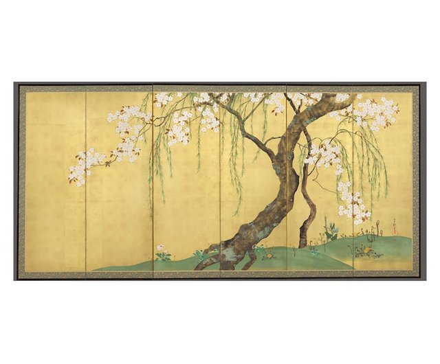 台湾 【琳派・美術掛絵】酒井抱一｜桜楓屏風 LIGHTO 光印樣 - Pinkoi