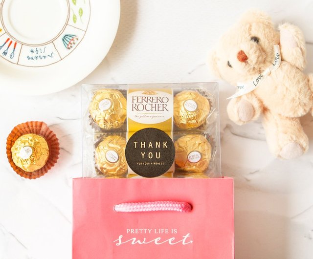 台湾 ゴールドチョコレートギフトボックス（9個入り）・四角い透明