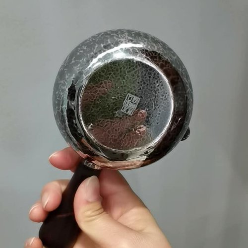 尚幀品槌目紋側把純銀公道杯茶海純銀9999 純手工250cc 尚幀品手工銀壺