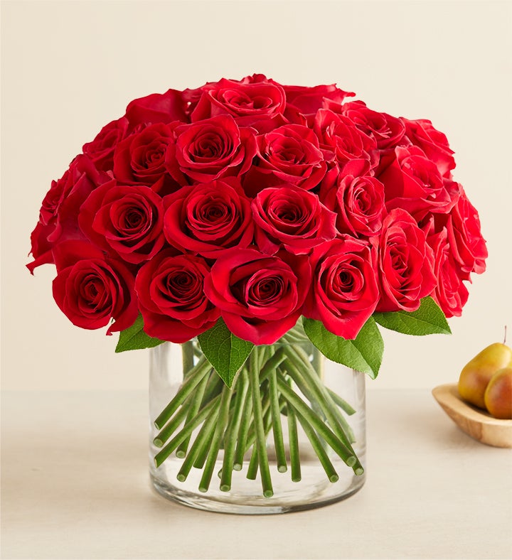 Contemporary Valentine's Red Rose Bouquet |1800Flowers