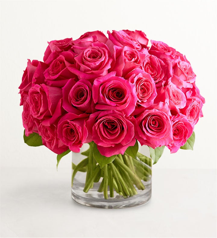Contemporary Hot Pink Roses | 1800Flowers.com