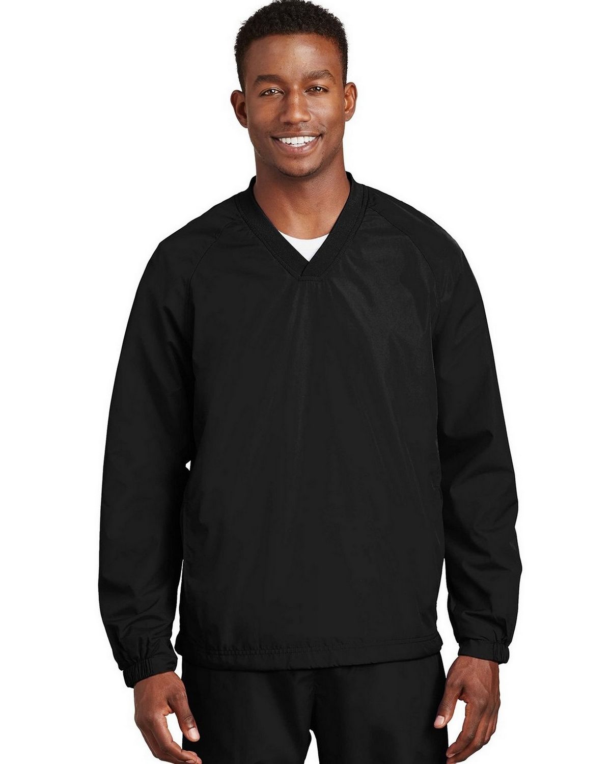 Sport-Tek JST72 Men's V-Neck Raglan Wind Shirt