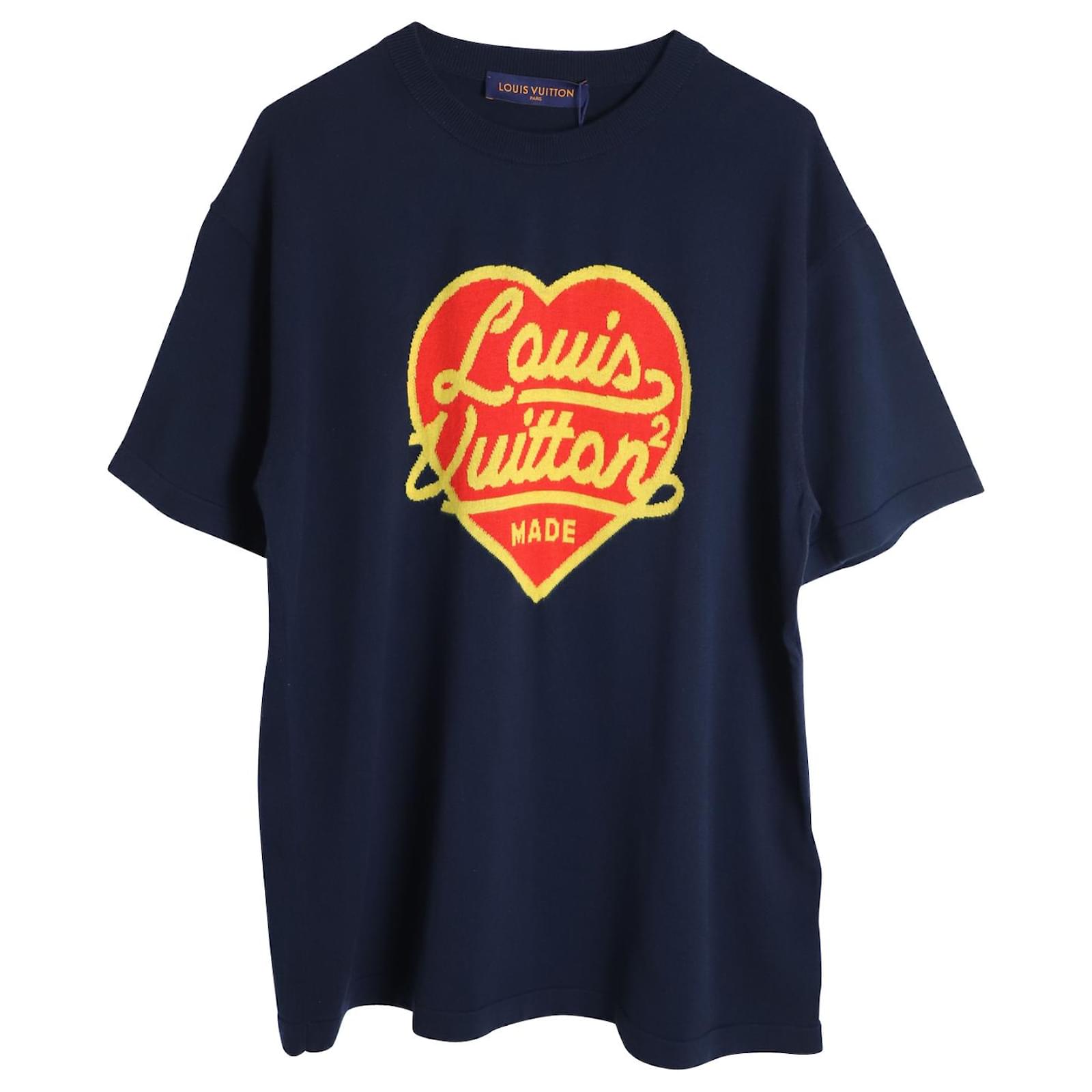 Louis Vuitton x Nigo Intarsia Jacquard Heart Crewneck T-shirt in