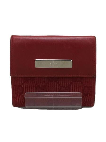GUCCI(グッチ) / 3つ折り財布/キャンバス/レッド/総柄/レディース/035