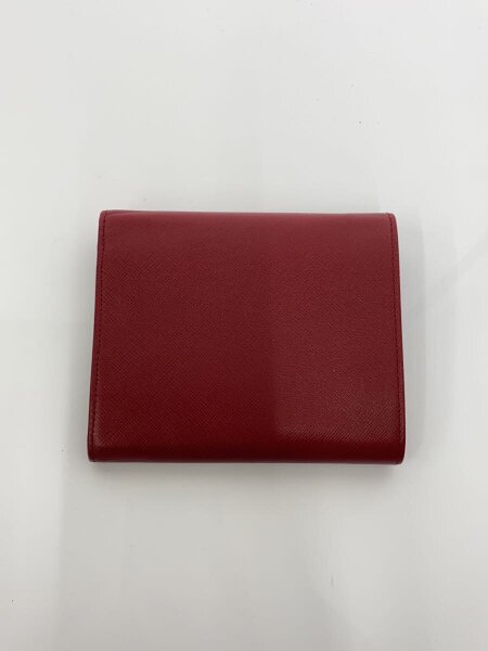 PRADA(プラダ) / 3つ折り財布/サフィアーノ/三角プレート/RED