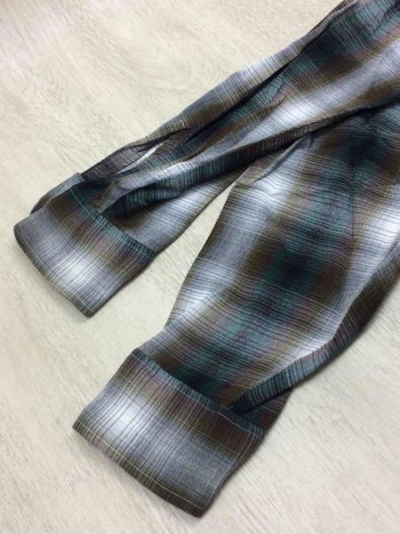 ARROW(アロー) / 60～70s/シャドーチェック/長袖シャツ/L/レーヨン/GRN