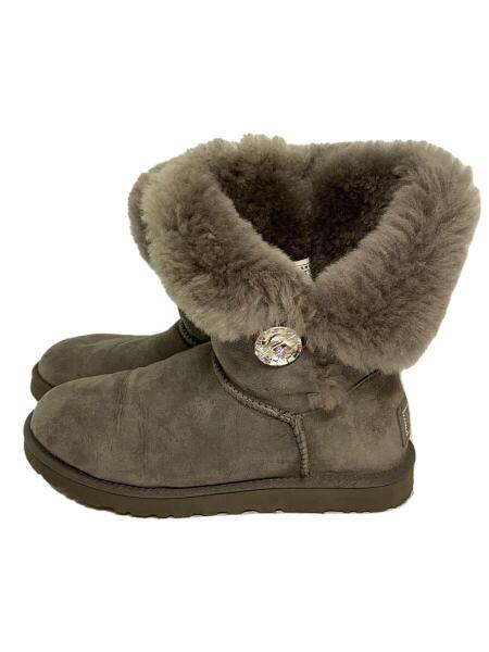 極美品】UGG アグ 23cm ベイリーボタン ボア ムートンブーツ グレー