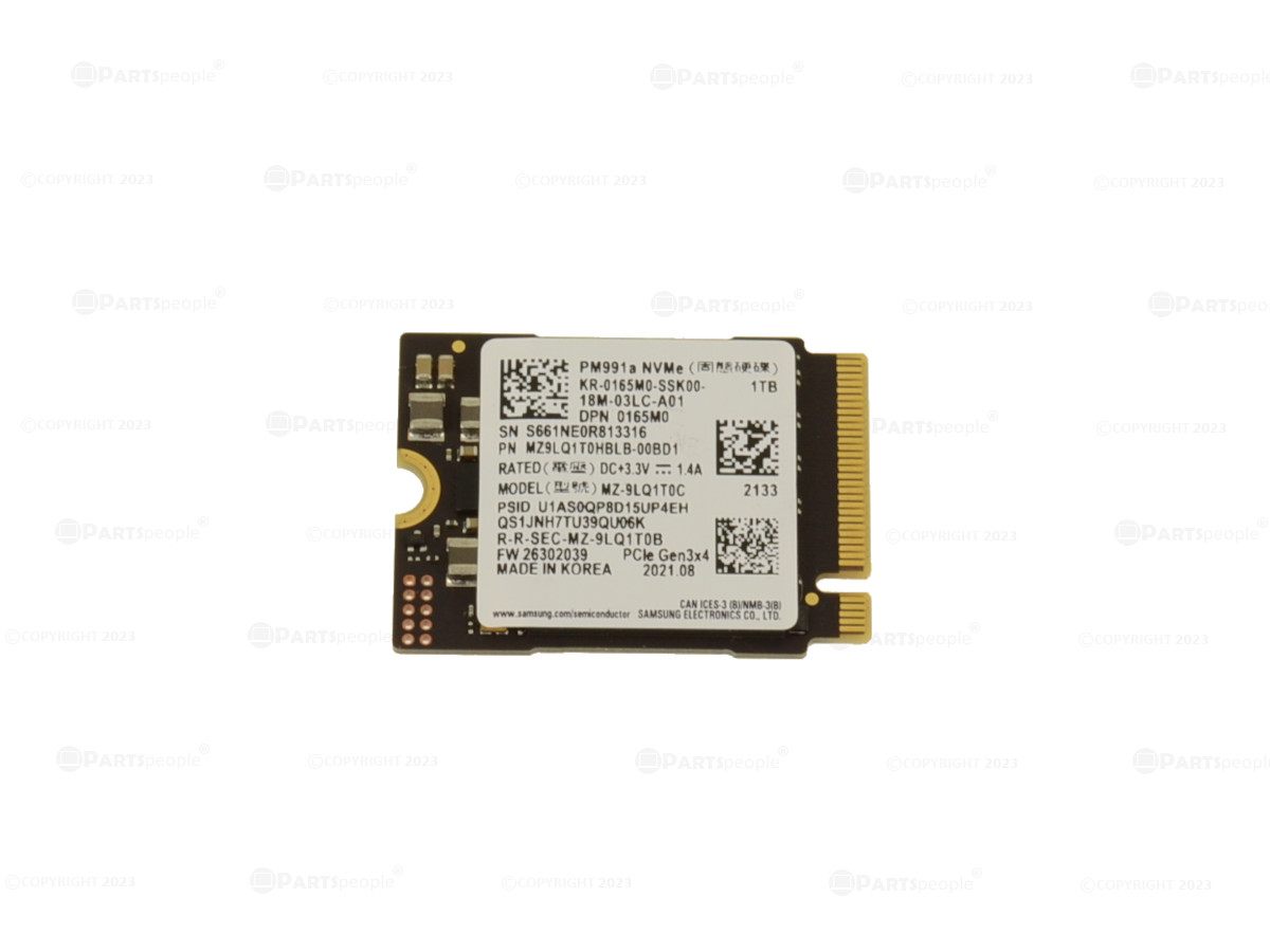 Samsung PM991a 1TB NVMe PCIE SSD M.2 2230 Hard Drive 165M0