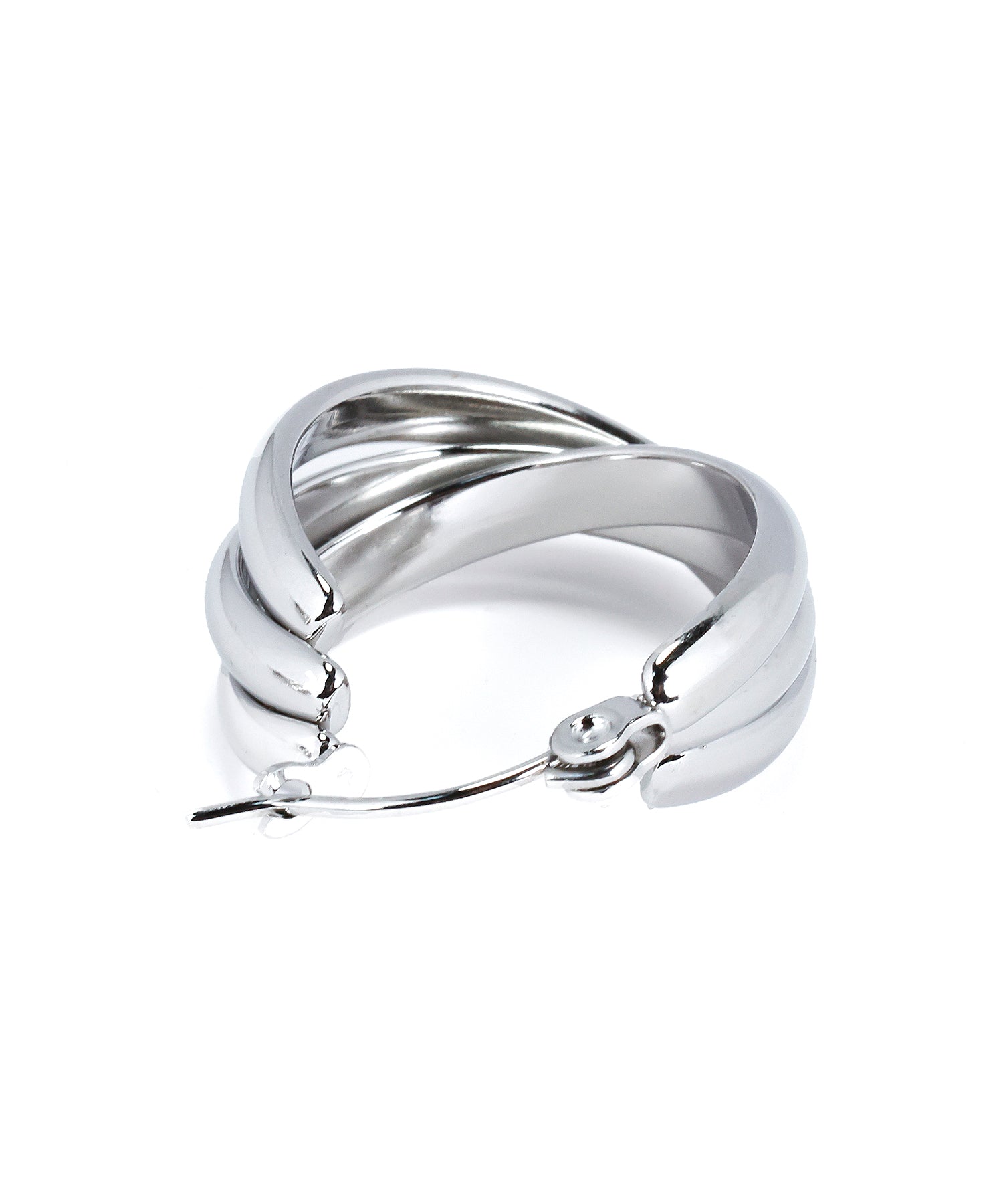 シルバー]トリプルウェブフープピアス