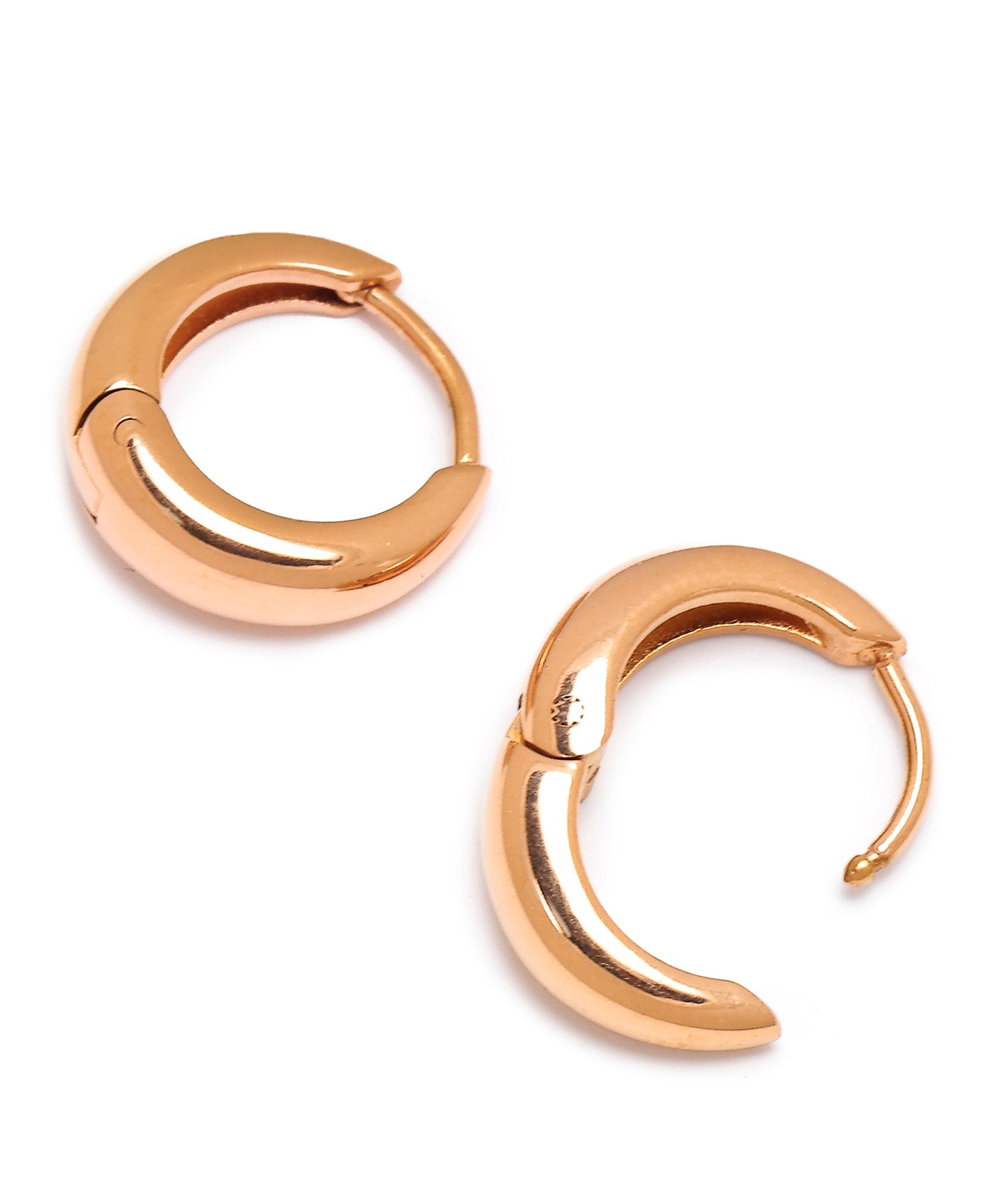 ピンクゴールド]ドロップフープピアス