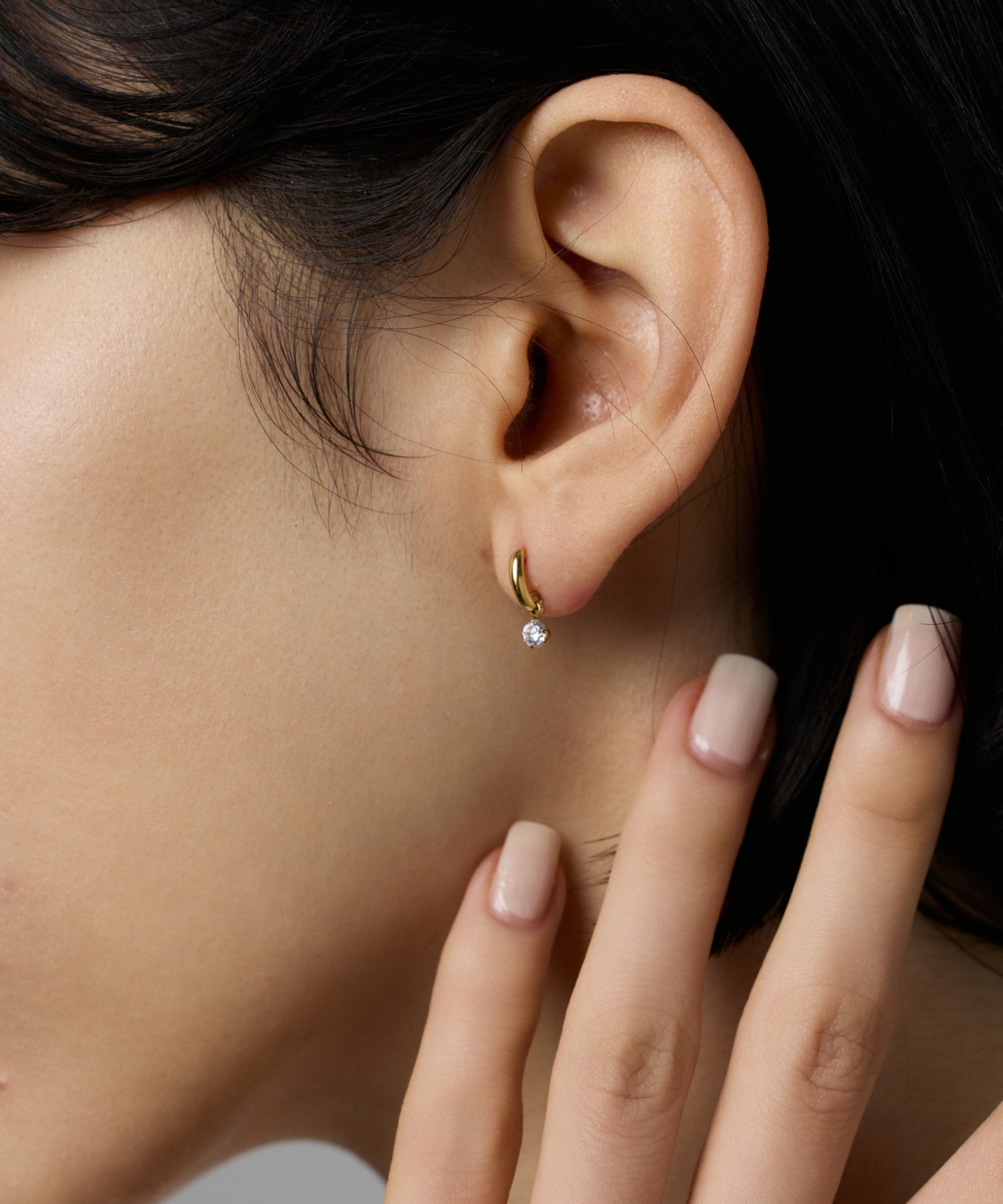 ゴールド]ジルコニアドロップピアス