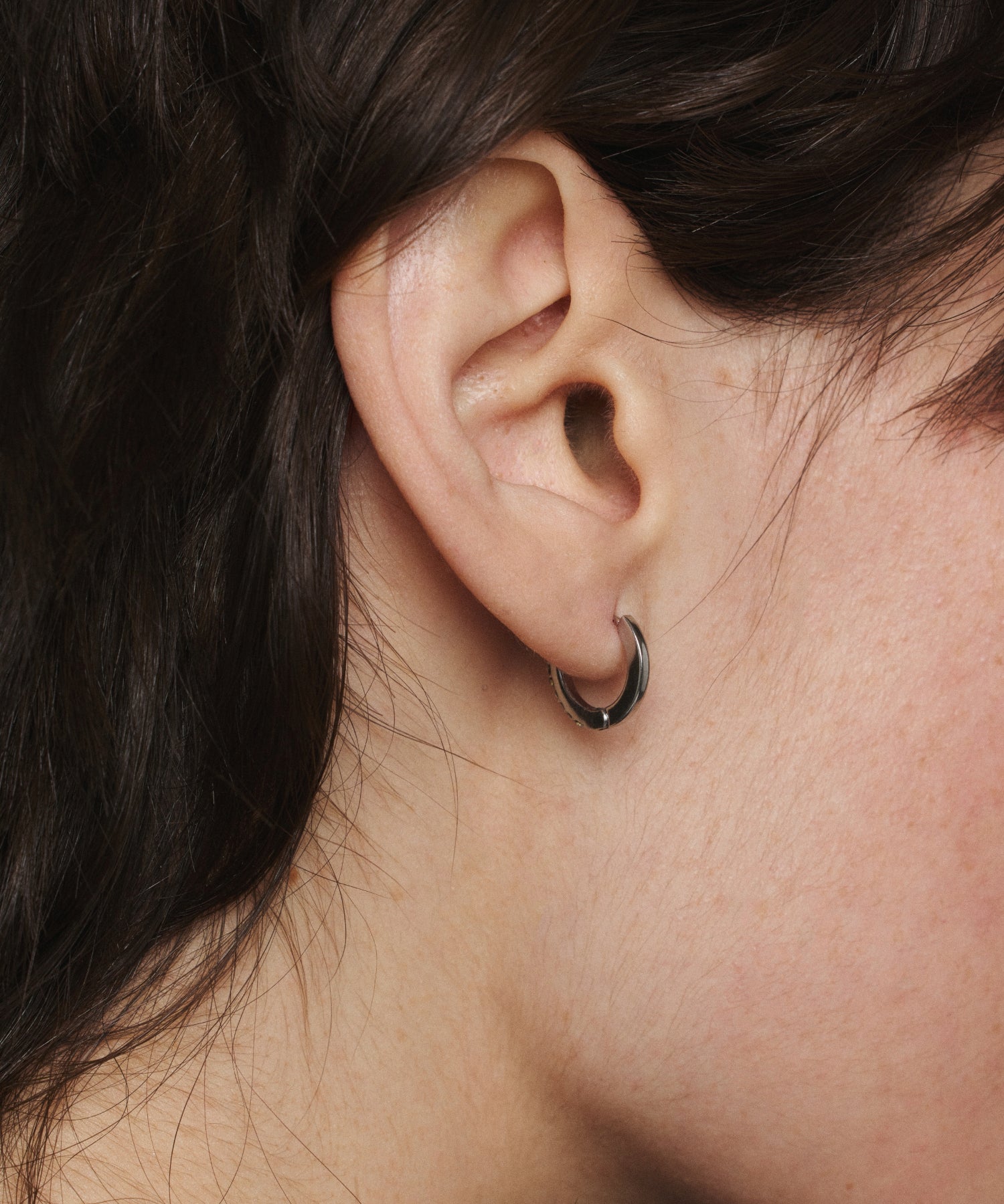 シルバー]ジルコニアフープピアス