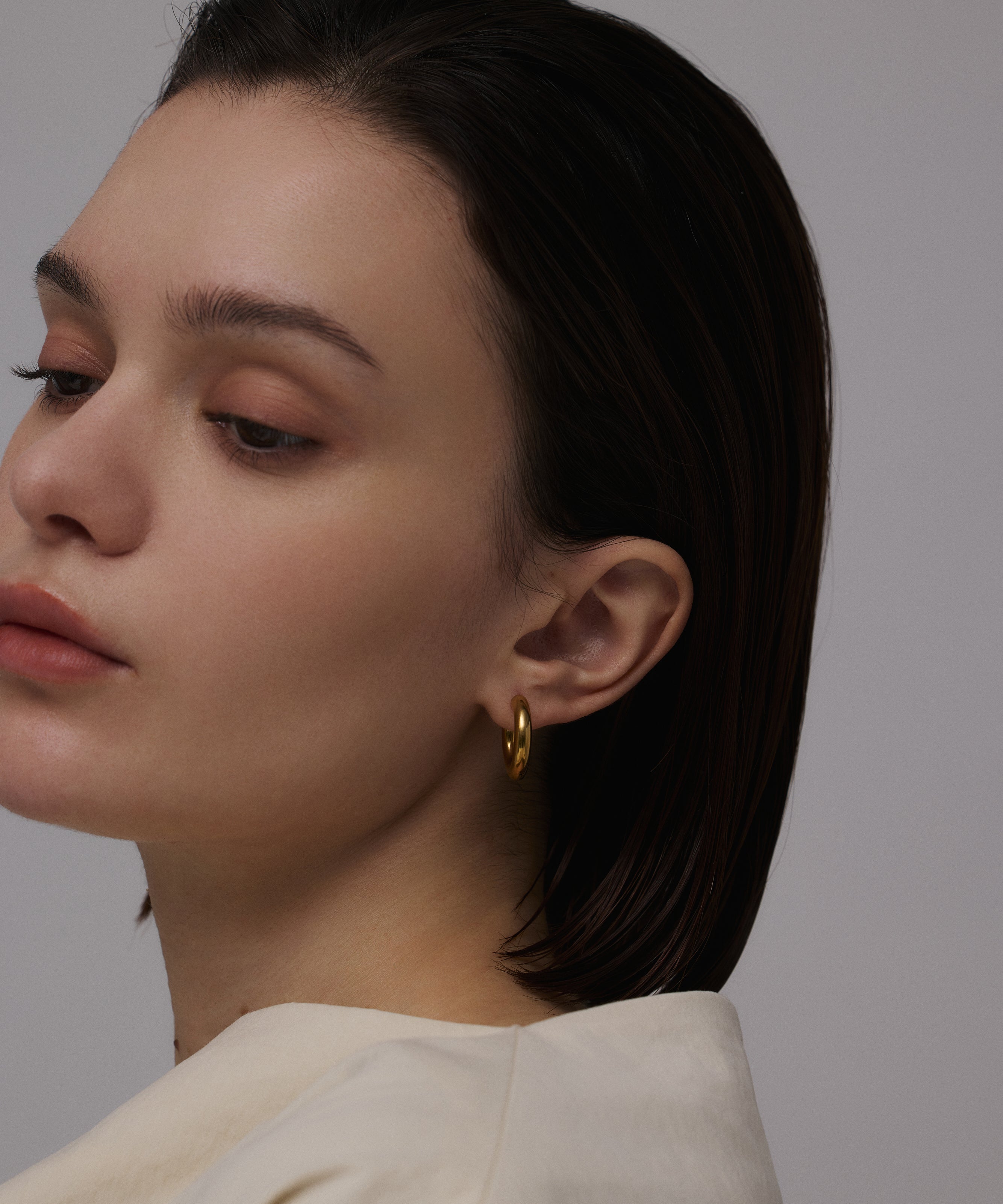 ゴールド]フープピアス