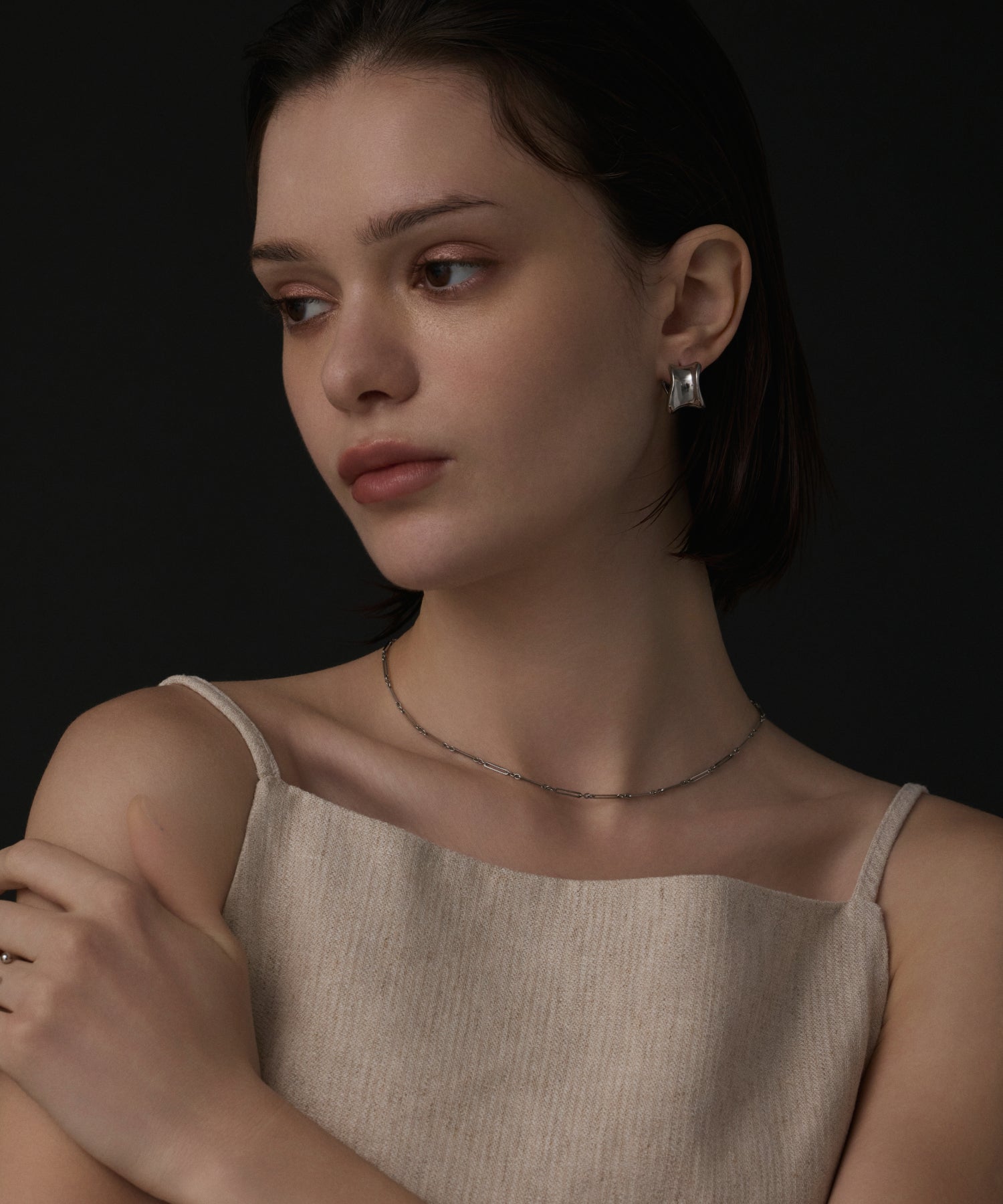 シルバー]リンクチェーンネックレス