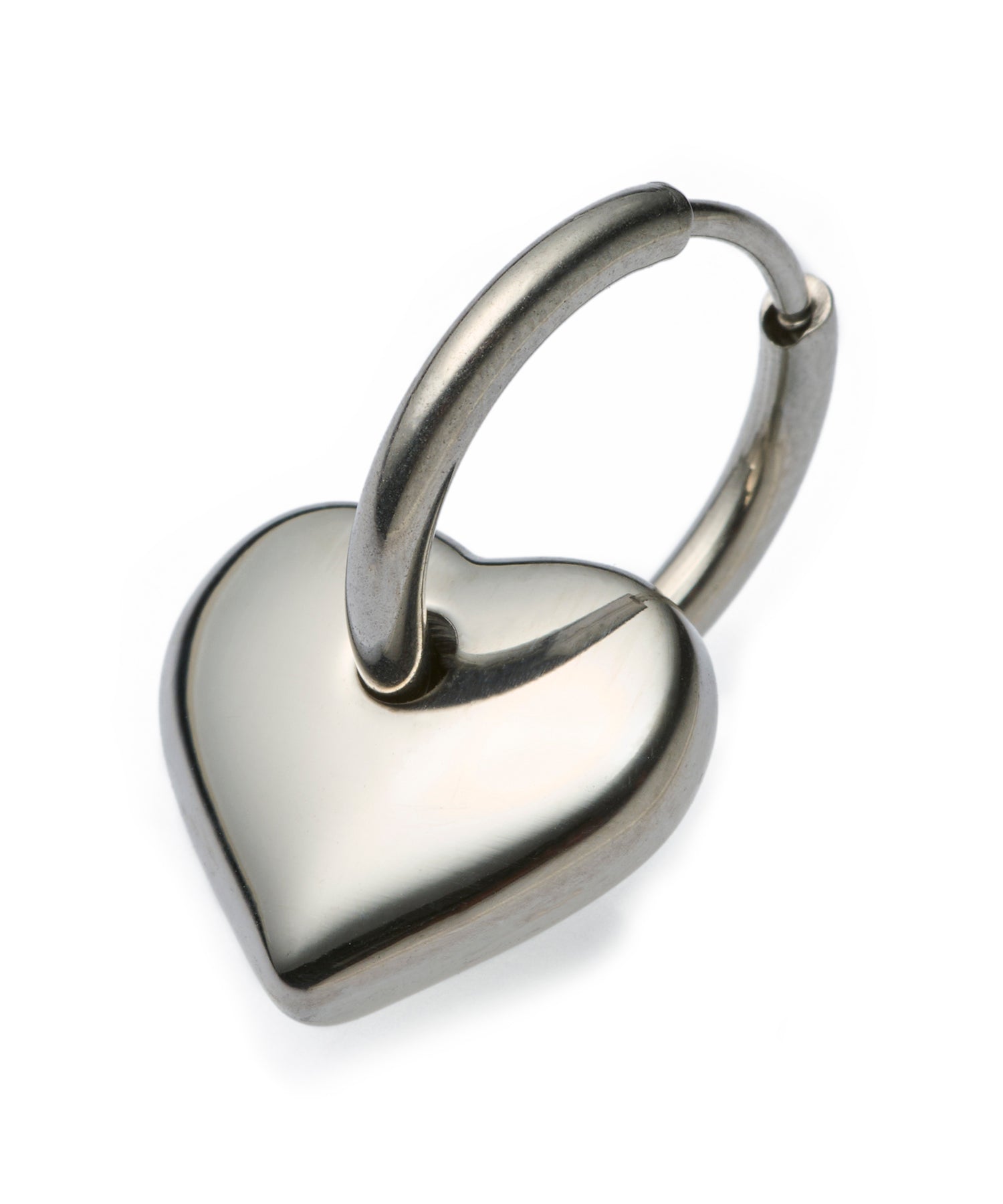 シルバー]ハートフープピアス