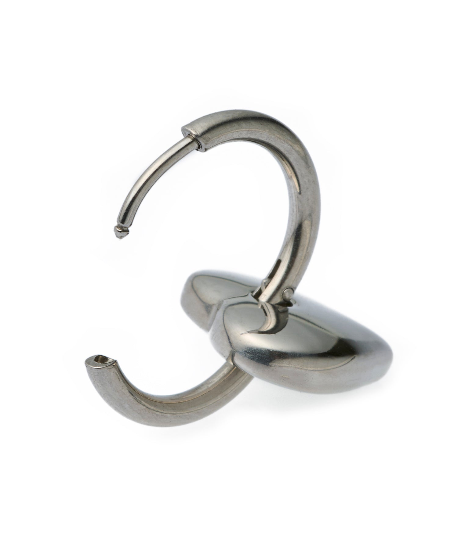 シルバー]ハートフープピアス