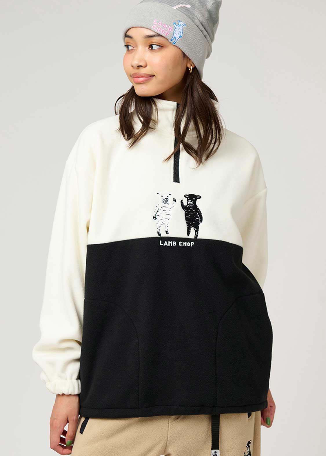 ラムチョップフレンズ｜ハーフジップフリースプルオーバー｜ユニ