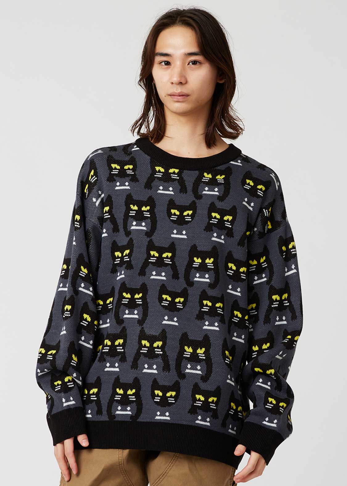 ネコカブリビューティフルシャドー｜ウォッシャブルジャカードニット