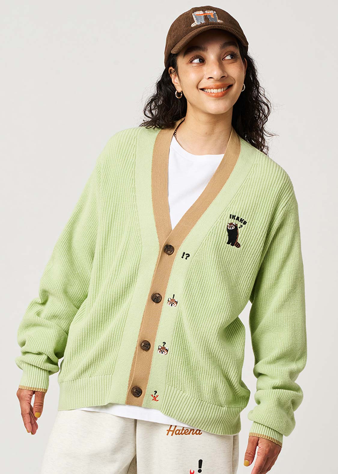 イカクビックリハテナ｜ニットカーディガン｜ユニセックス｜グラニフ