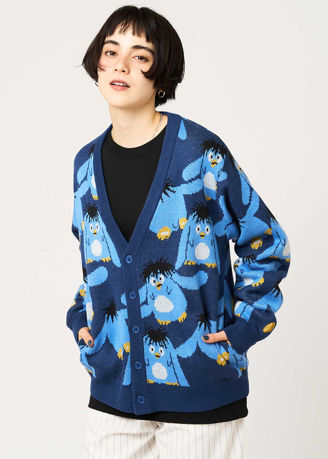 プー｜ジャカードニットカーディガン｜ユニセックス｜グラニフ(graniph