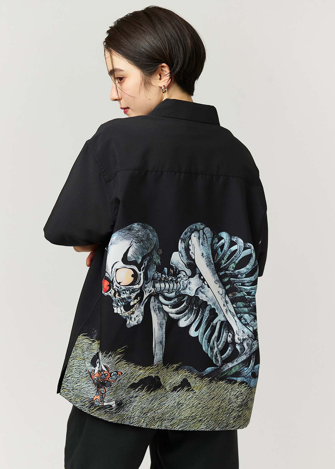 がしゃどくろ｜ポリトロビッグシルエット半袖シャツ｜ユニセックス