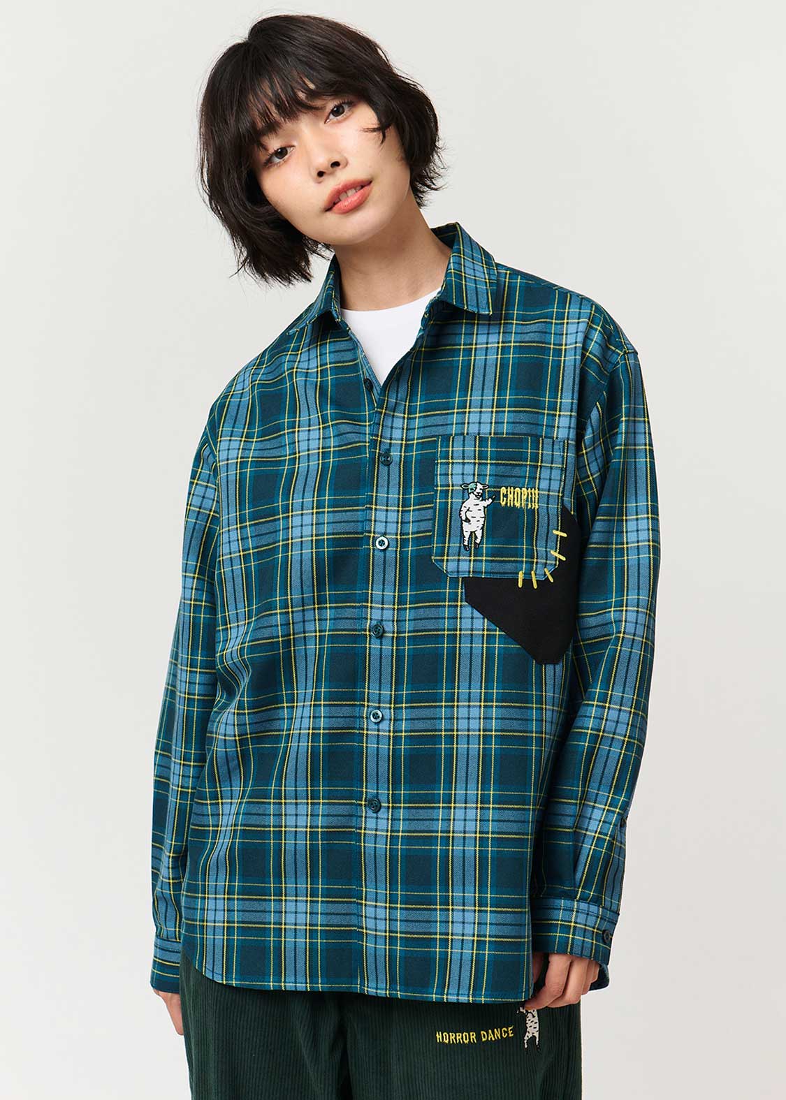 ラムチョップホラーダンス｜ルーズフィットチェックシャツ｜ユニ