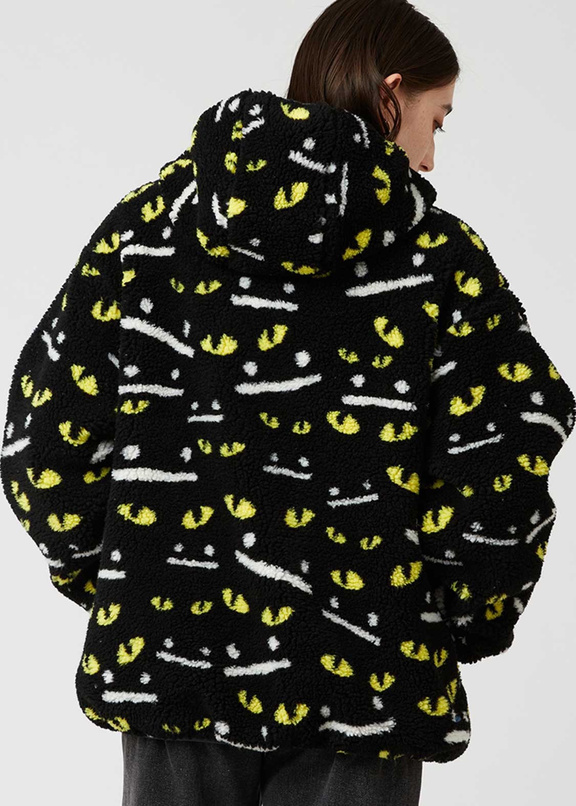 ネコカブリビューティフルシャドー｜ジャカードボアジップパーカー