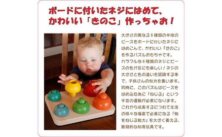 木のおもちゃ/きのこのこのこ psc 積み木 パズル 0才～100才 バリア