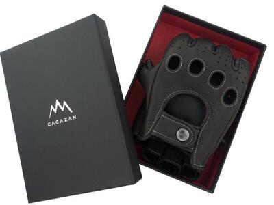 ドライビンググローブ ハーフフィンガー カカザン CACAZAN 革手袋