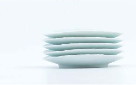 有田焼 青白磁渕叩き 銘々皿 5個セット 【まるぶん 】 皿 5枚 取り皿