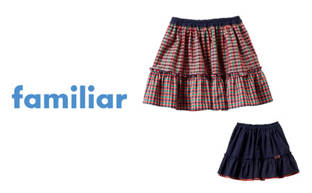 ファミリア】110cm XX 赤系 リバーシブルスカート（240383） | 兵庫県