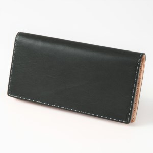 財布 長財布 二つ折り財布 本革 牛革 ギフト ブラック さいふ | 和歌山