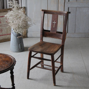 クロス（十字架）ボックス付きチャーチチェア（高さ84cm） イギリス