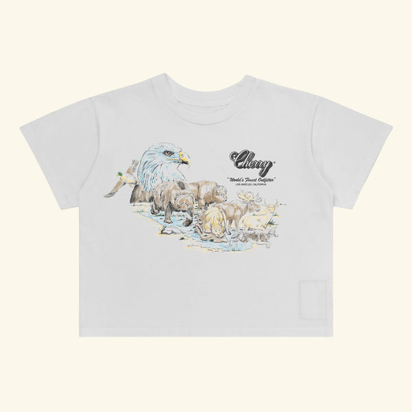 Wilderness Boxy Baby Tee (White) – CHERRY LA