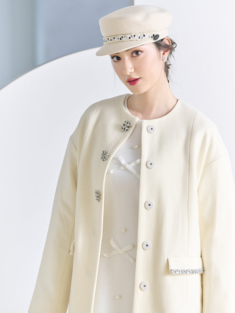 ビジューウールロングコート |【公式】Chestyオンラインショップ