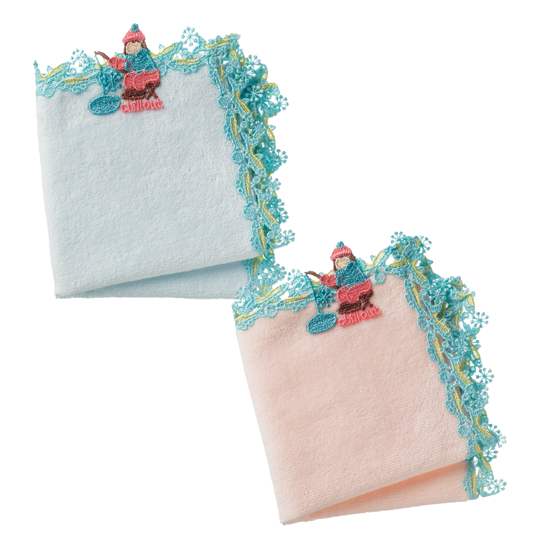 シーズンタオルハンカチ/わかさぎ釣り（サーモンピンク） | 横浜元町