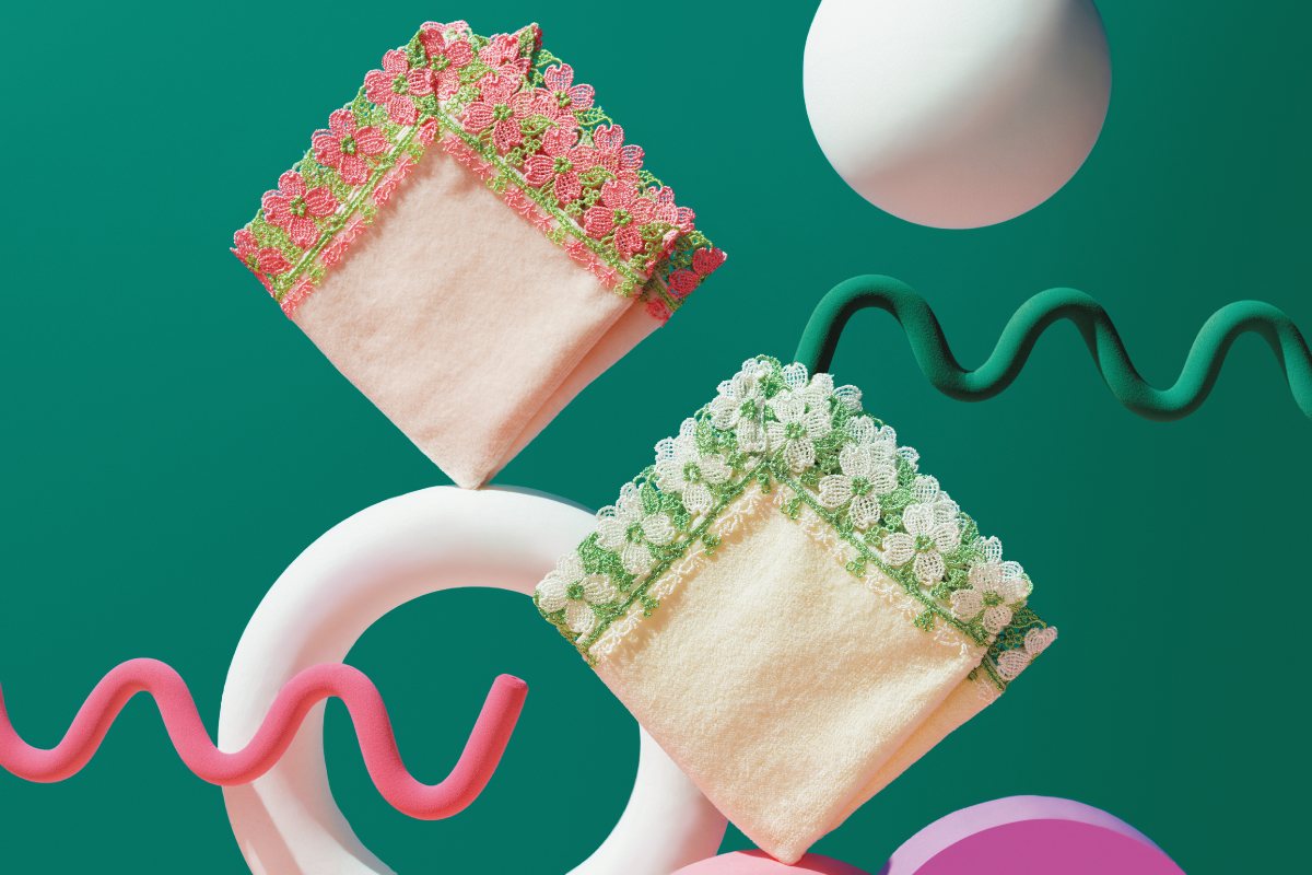 シーズンタオルハンカチ/ハナミズキ（サーモンピンク） | 横浜元町