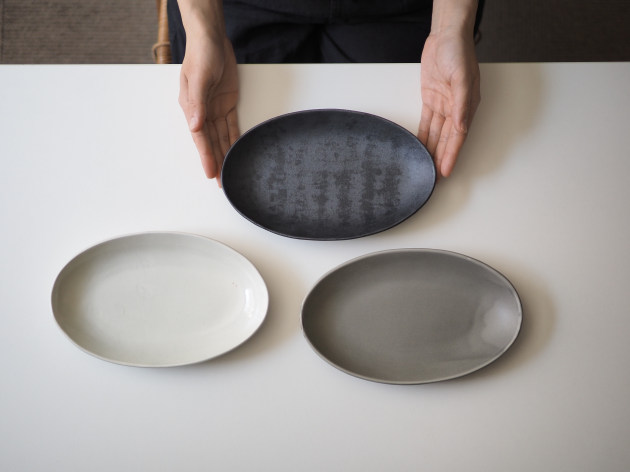 阿部春弥・みか 白磁楕円皿