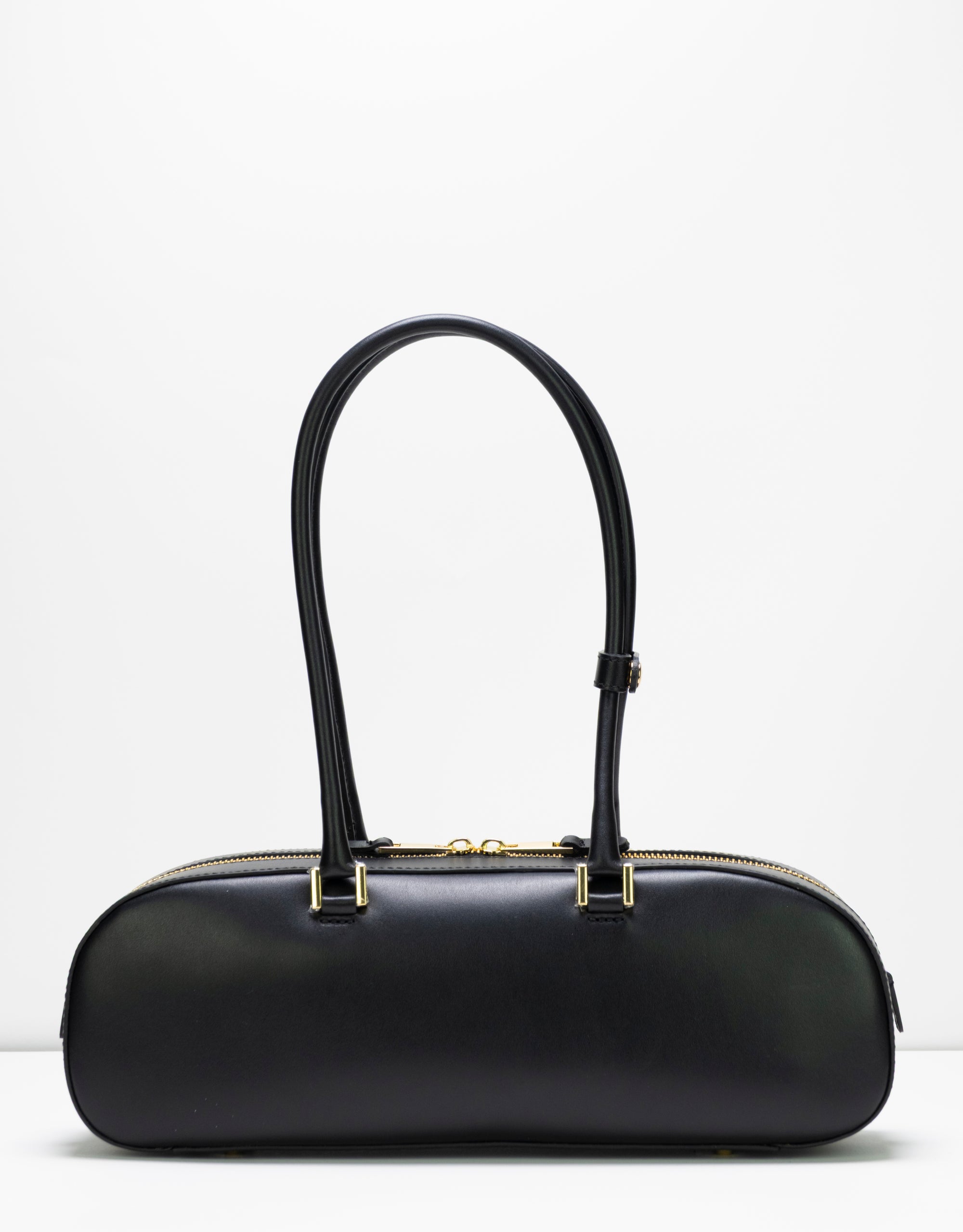 Anais ラージ ブラック ヒーロー レザー ショルダーバッグ