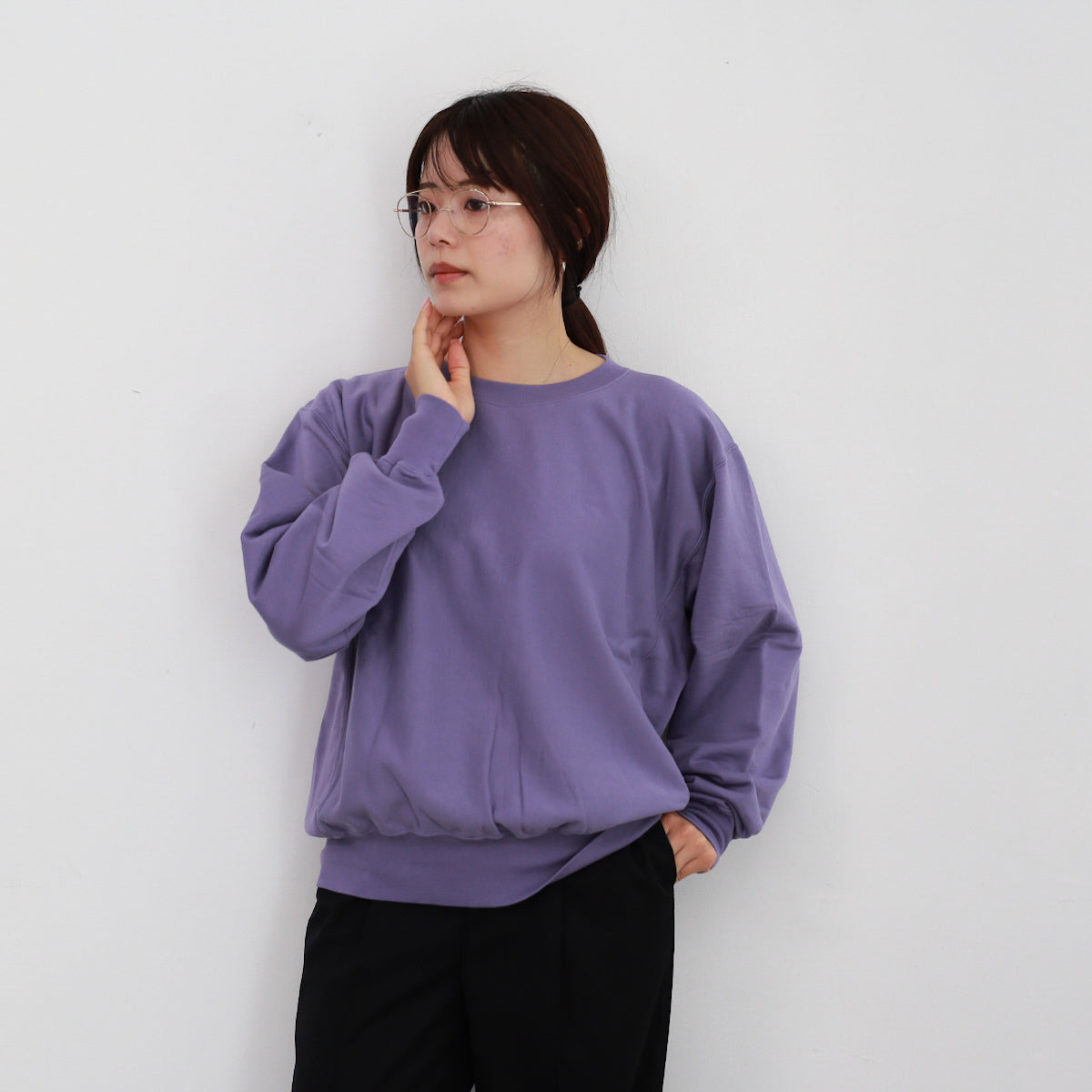 AURALEE ELASTIC HIGH GAUGE SWEAT P/O 
