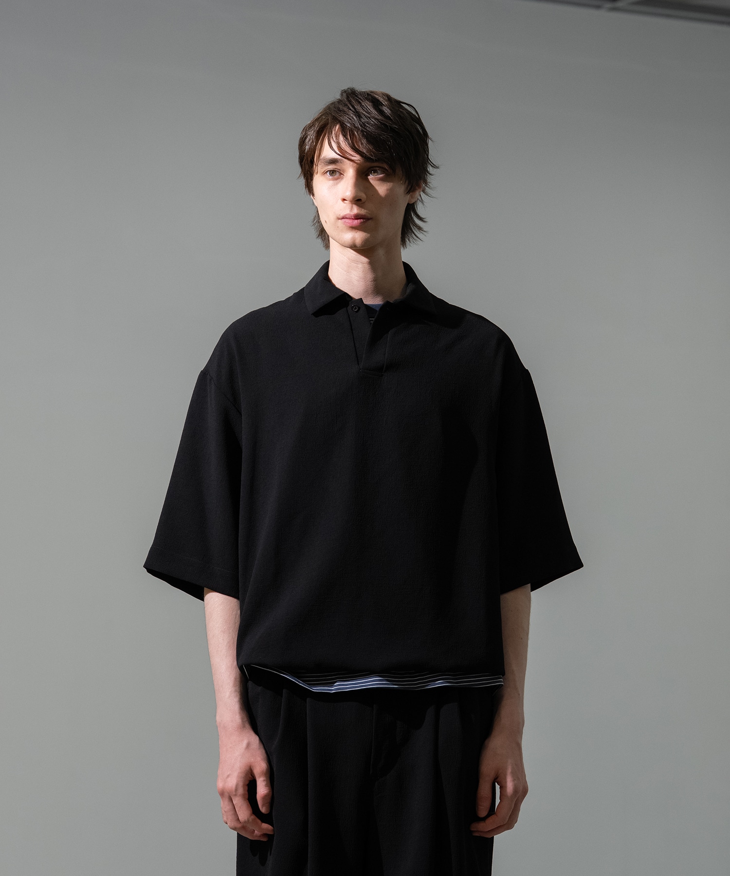 Multi-flex スキッパーポロシャツ(2 BLACK): : メンズ｜CITY TOKYO