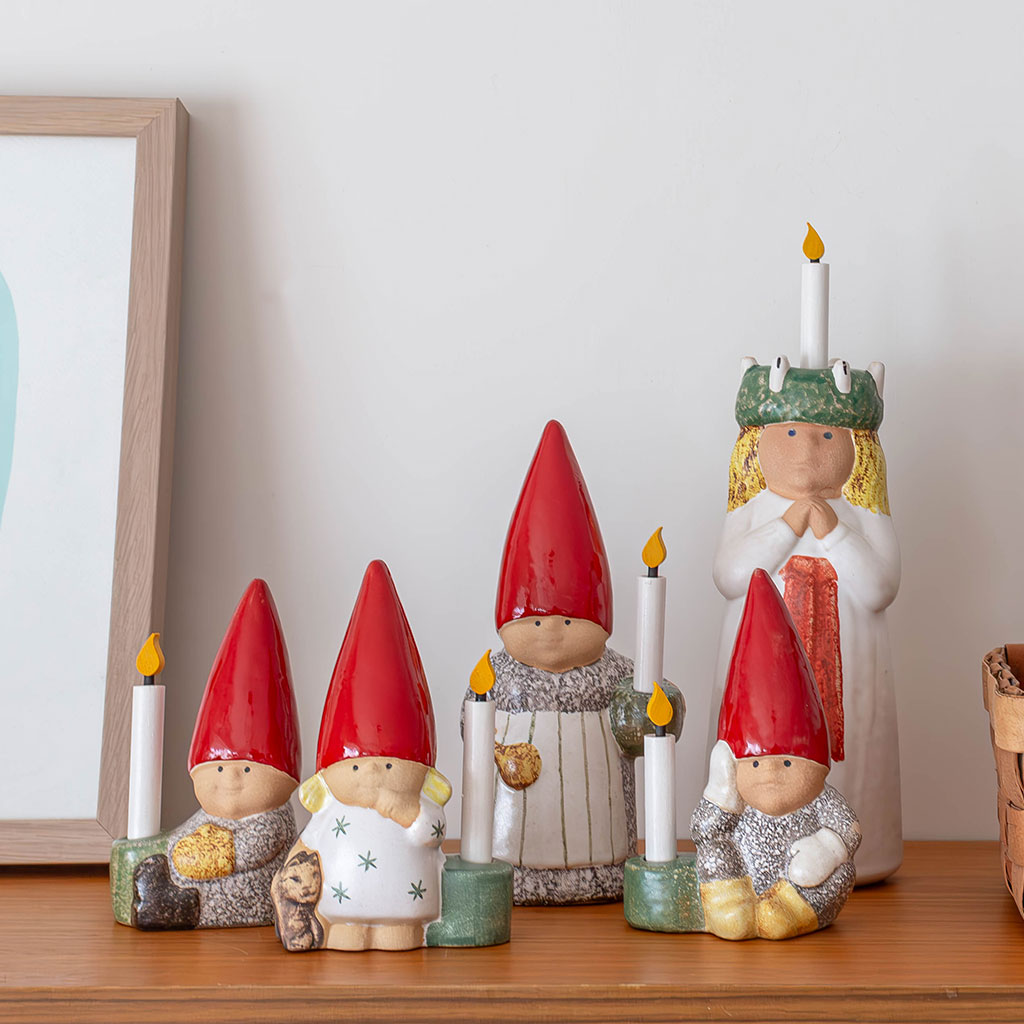 個別販売】Lisa Larson リサ・ラーソン｜SANTA FAMILY GIRL WITH CAT