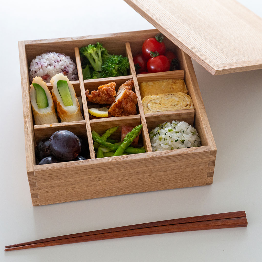 松屋漆器店｜白木塗タモ ナチュラル［6寸］二段重箱 COMFOTA 北欧雑貨店