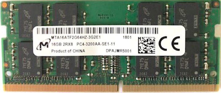 Пам'ять Micron 16 GB SO-DIMM DDR4 3200 MHz (MTA16ATF2G64HZ-3G2E1